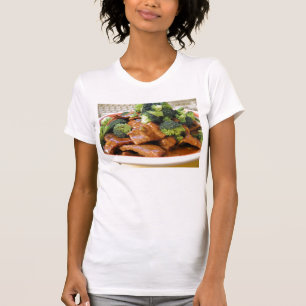T-shirts Comensal da comida dos brócolos da carne de