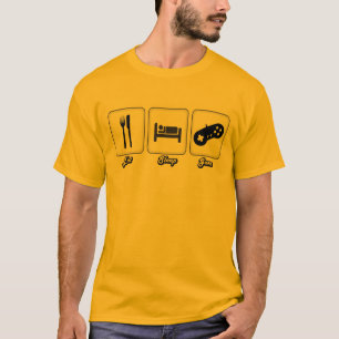 T-shirts Comer. Dormir. Jogo.