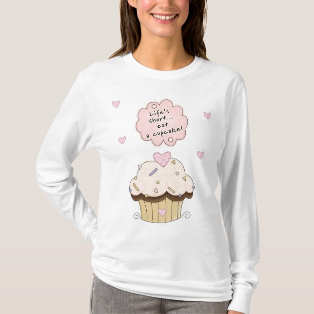 T-shirts Comer um cupcake (Frente)