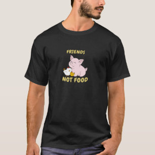 T-shirts Comida dos amigos não - porco bonito e galinha