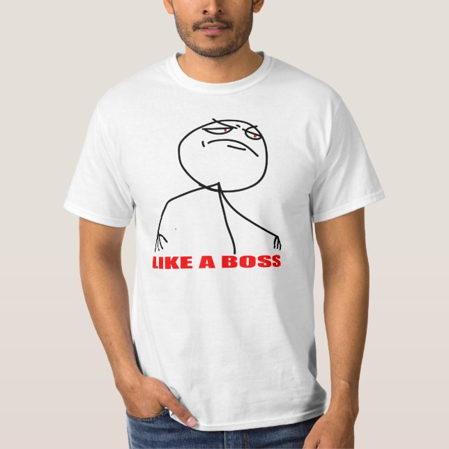 T-shirts Como uma cara do meme do chefe (Frente)