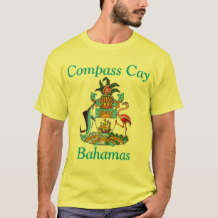 T-shirts Compass Cay, Bahamas com Casaco de Armas
