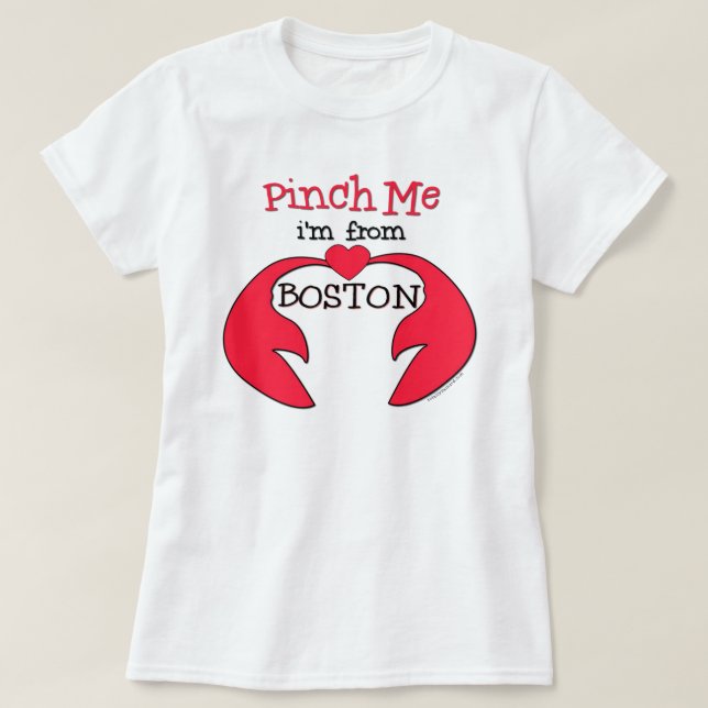 T-shirts Comprima-me que eu sou de Boston (Frente do Design)