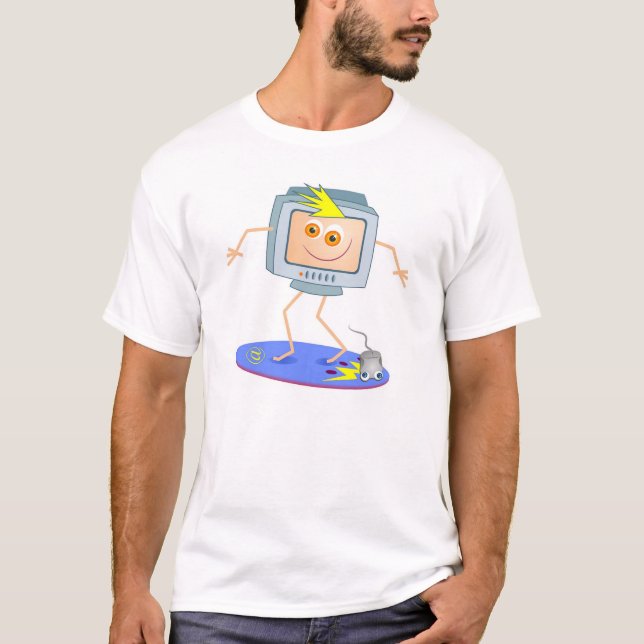 T-shirts Computador que surfa a rede (Frente)