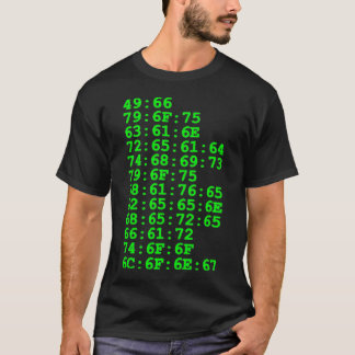 T-shirts Computador - se você pode ler este (hex, o verde)