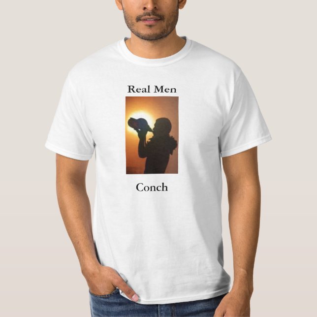 T-shirts Conch real dos homens (Frente)
