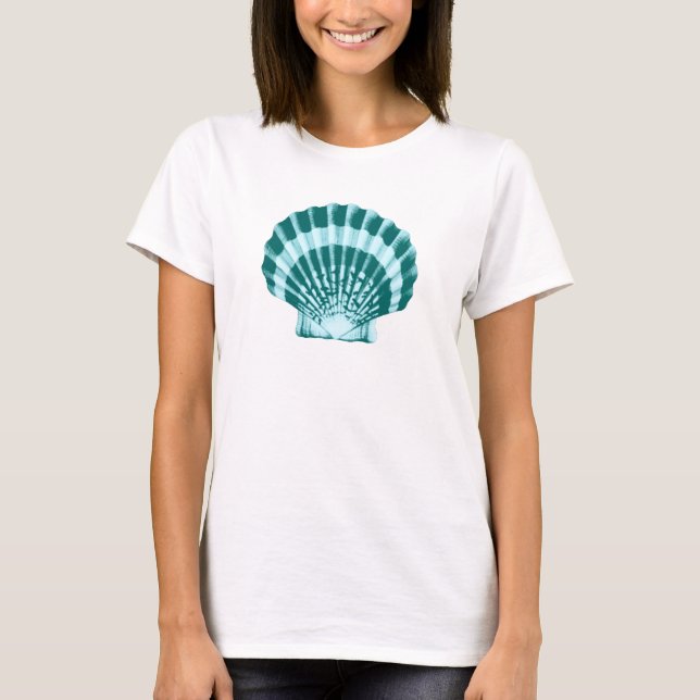 T-shirts Concha - Tons de azul turquesa (Frente)