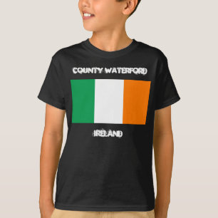 T-shirts Condado Waterford, Ireland com bandeira irlandesa