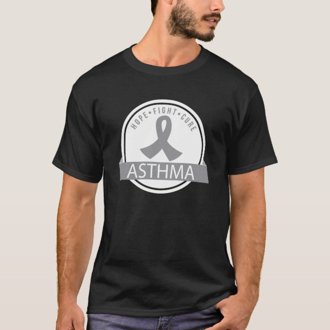 T-shirts Consciência da asma da cura da luta da esperança (Frente)