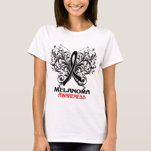 T-shirts Consciência da melanoma da borboleta (Frente)