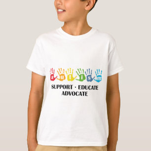 T-shirts Consciência do autismo: O apoio educa o advogado