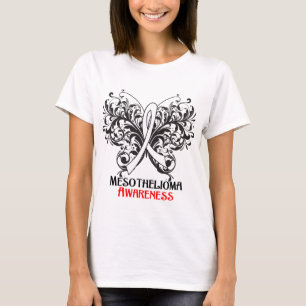T-shirts Consciência do cancer do mesotelioma da borboleta