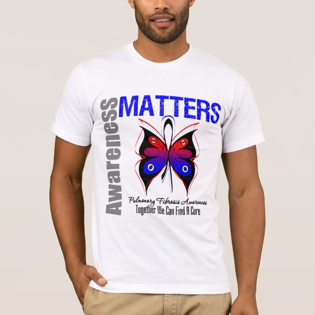 T-shirts Consciência Importa Fibrose Pulmonar da Borboleta (Frente)