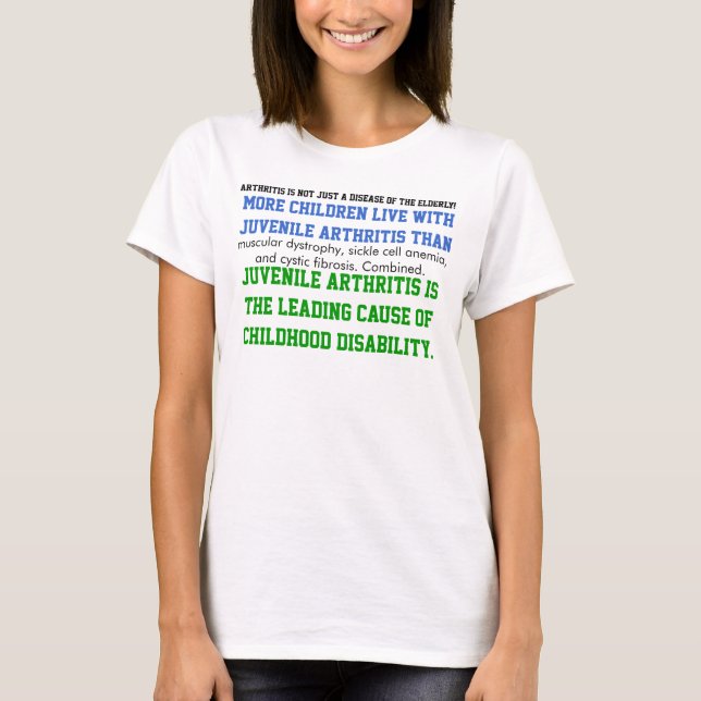 T-shirts Consciência juvenil da artrite (Frente)