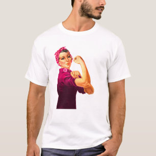 T-shirts Consciência Rosie do cancer o rebitador