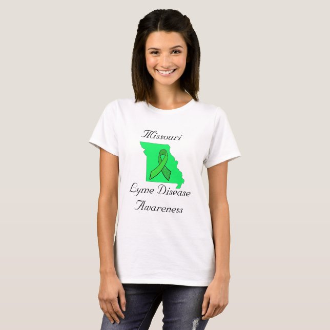T-shirts Consciência sobre a Doença de Lyme no Missouri (Frente Completa)