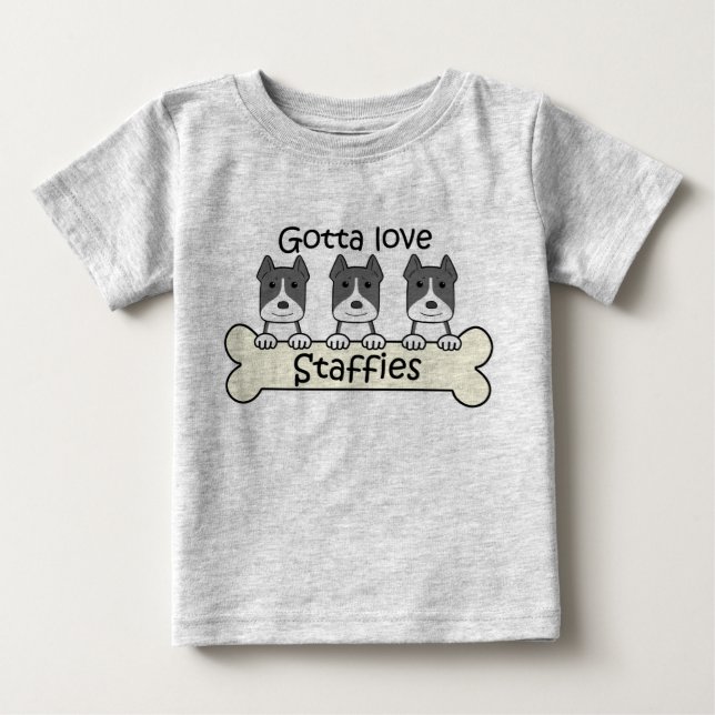 T-shirts Conseguiu amar Staffies (Frente)