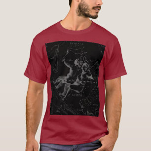 T-shirts Constelação Gemini Hevelius 1690 em Preto