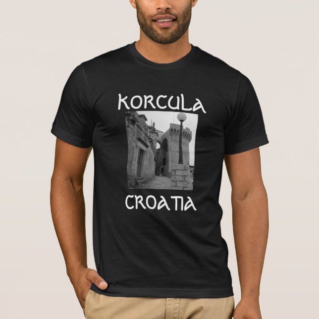 T-shirts Construções de pedra em Korcula (Frente)