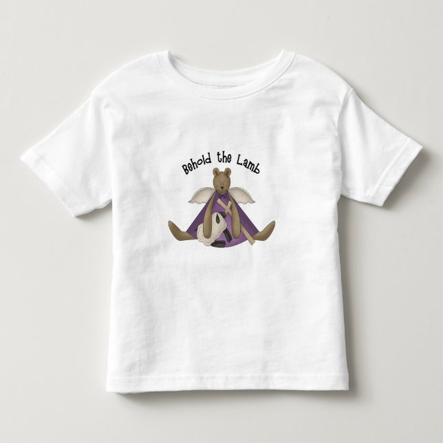 T-shirts Contemplem a Capa Curta Cristã de Lamb Toddler (Frente)
