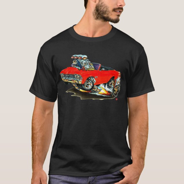T-shirts Convertible 1968-69 vermelho de Chevelle (Frente)