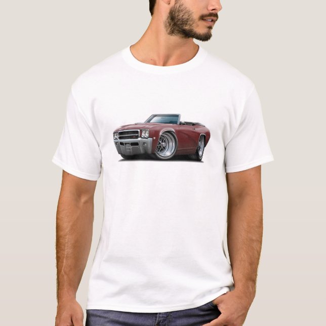 T-shirts Convertible 1969 marrom de Buick GS (Frente)