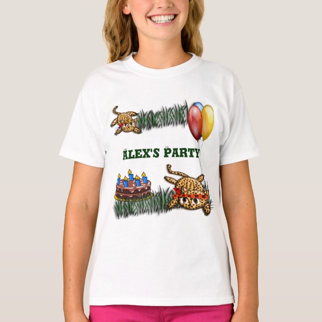T-shirts Convites de Aniversário Ultra Fofos de Safári com  (Frente)