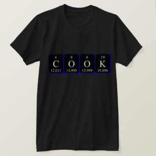 T-shirts Cook com mesa periódica
