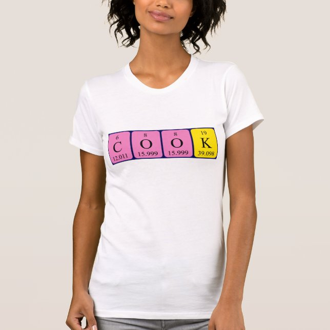 T-shirts Cook com mesa periódica (Frente)