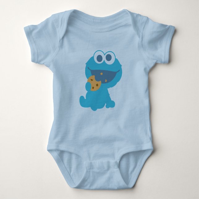 T-shirts Cookie Monster Comendo Cookie (Frente)