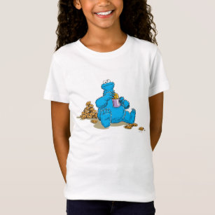 T-shirts Cookie Monster Vintage Comendo Cookies