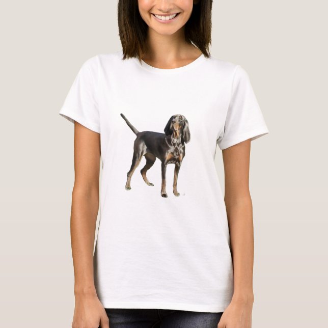 T-shirts Coon Hound Preto e Marrom Americano (Frente)