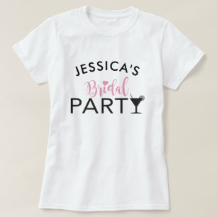T-shirts Coquetel personalizado do Bridal Party