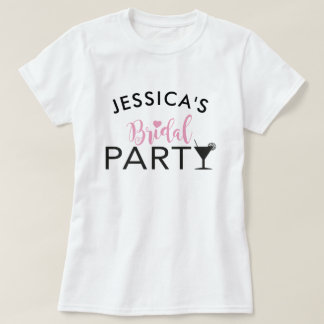 T-shirts Coquetel personalizado do Bridal Party