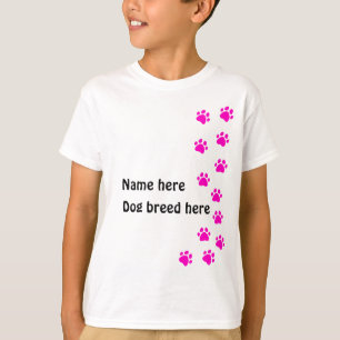 T-shirts Cor-de-rosa - adicione seu próprio nome ou raça de