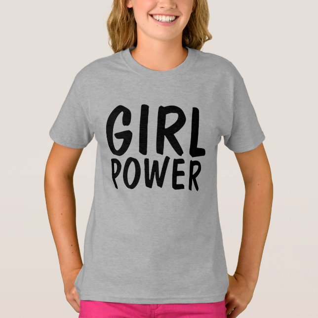 T-shirts cor-de-rosa com alimentação das MENINAS (Frente)