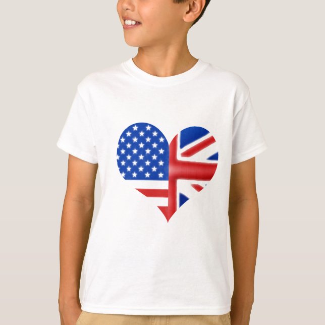 T-shirts Coração americano britânico (Frente)