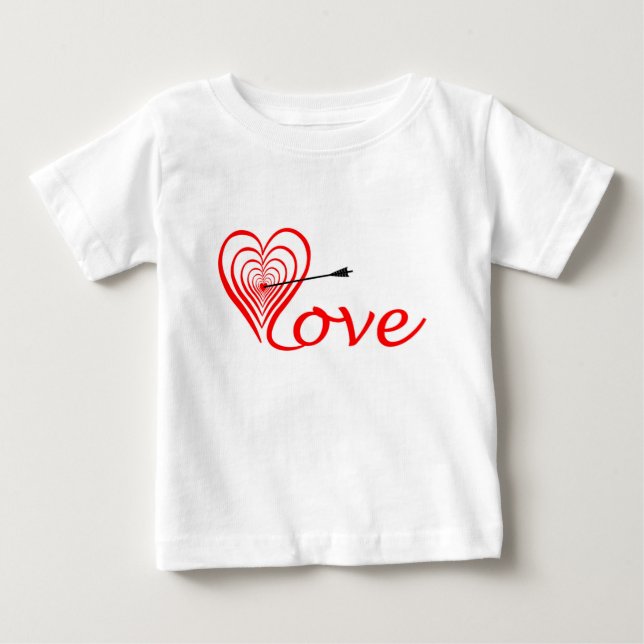 T-shirts Coração amor alvo com seta (Frente)