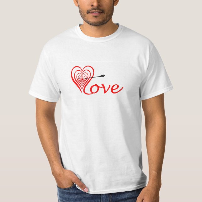 T-shirts Coração amor alvo com seta (Frente)