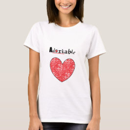 T-shirts Coração bonito de Adorkable