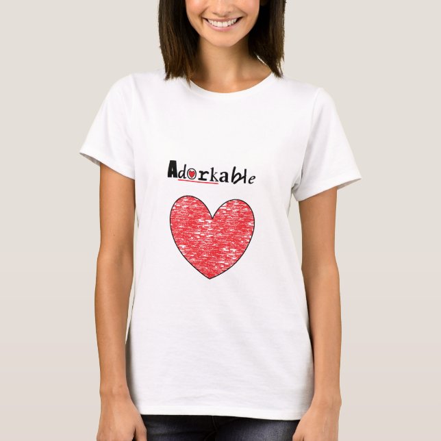 T-shirts Coração bonito de Adorkable (Frente)