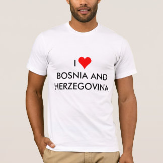 T-shirts coração bósnia e herzegovina