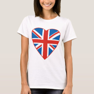 T-shirts Coração britânico da bandeira