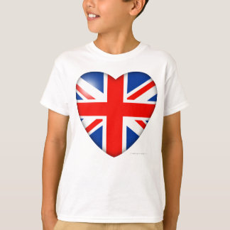T-shirts Coração da bandeira de Grâ Bretanha