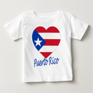 T-shirts Coração da bandeira de Puerto Rico