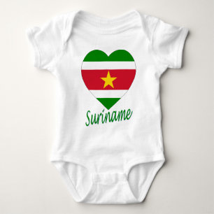 T-shirts Coração da bandeira de Suriname