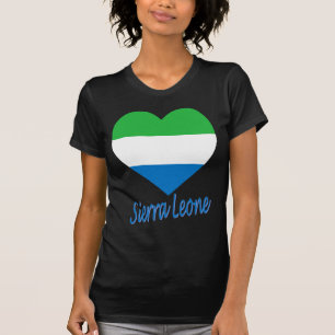 T-shirts Coração da bandeira do Sierra Leone