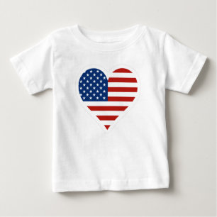 T-shirts Coração da bandeira dos E.U.