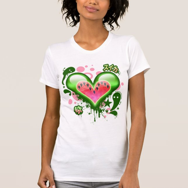 T-shirts Coração da melancia (versão 2) (Frente)