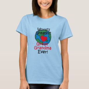 T-shirts Coração da Melhor Bisavó do Mundo